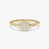 Diamond Cluster Signet Ring