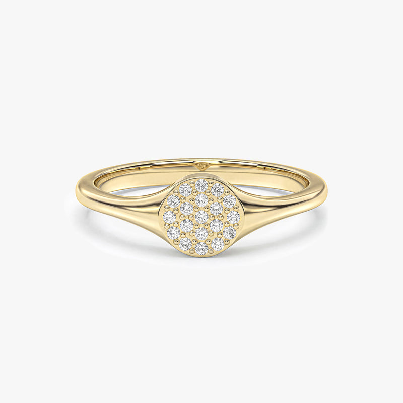 Diamond Cluster Signet Ring