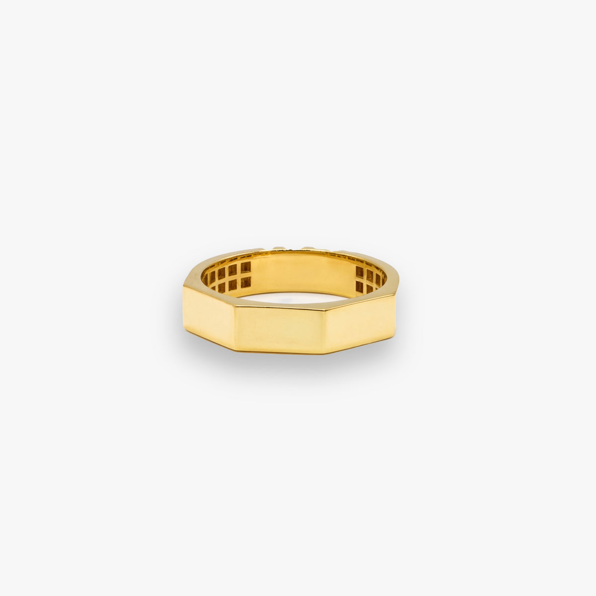 Gold Hexagon Band Ring