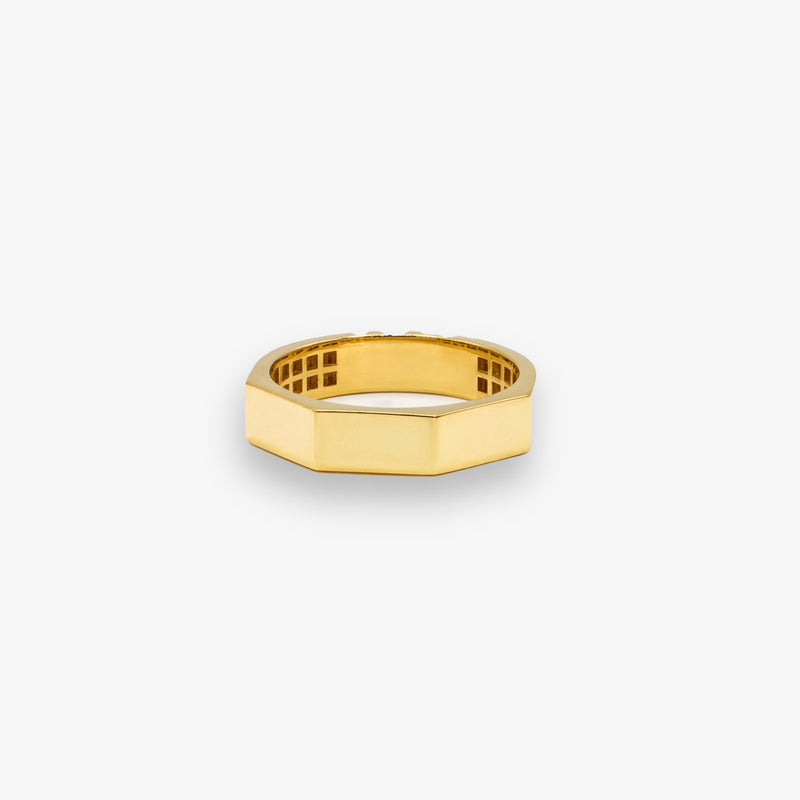 Gold Hexagon Band Ring