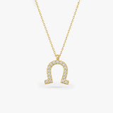 Diamond Horseshoe Necklace in Gold